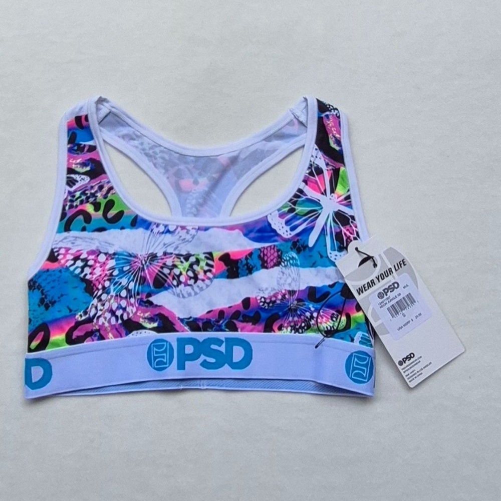 PSD Neon Jungle.. Women's Sport Bra color MUL Size S.